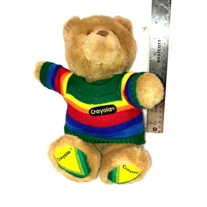 CRAYOLA PASTELLO PELUCHE ORSACCHIOTTO CON MAGLIONE ARCOBALENO PIEDI CRAYOLA RARO HTF 11" - Foto 1 di 3