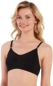 Magic BodyFashion 278585 Comfort Wireless Bra with Spaghetti Straps Black MD - Picture 1 of 2