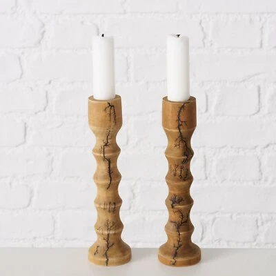 Kerzenhalter Teitje 18 cm hoch Holz Rustikal für Stabkerzen Farbwahl - Bild 1 von 3