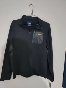 ONE NWT Black Mens L Oregon Ducks 1/4 Zip Pullover Sweatshirt. FREE SHIPPING. - Picture 1 of 4