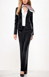 Juego de 2 piezas de traje de mujer talla 34-38 Best Connection negro a rayas con aguja - Imagen 1 de 3