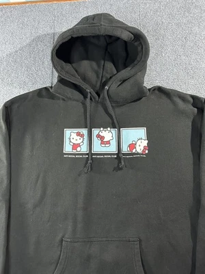 Anti Social Social Club x Hello Kitty 10 Weird Years Hoodie ASSC Black Large - Image 1 of 4