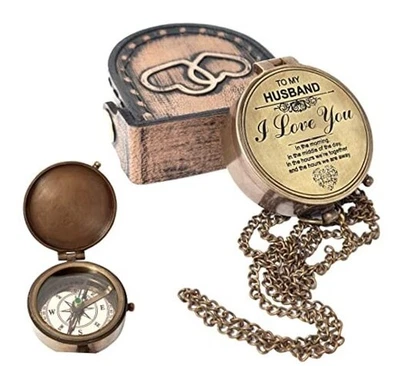  - Bússola gravada com uma mensagem emocional romântica, presente para eu te amo - Imagem 1 de 4