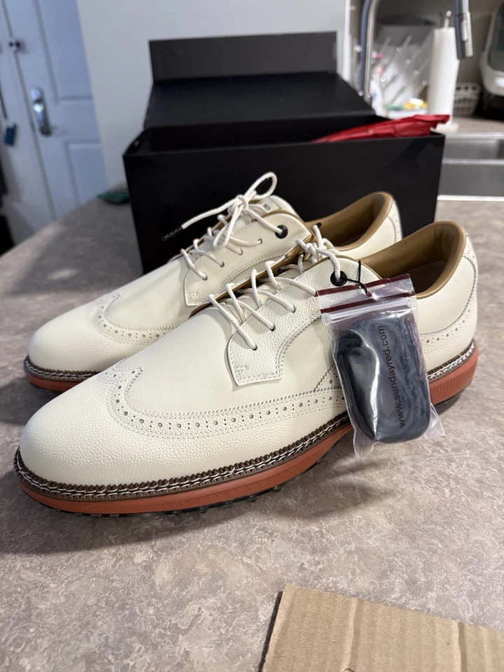 Zapatos de golf Sun Day Red Pioneer Magnolia blanco roto/ladrillo talla 14 nunca usados Foto 1 de 4