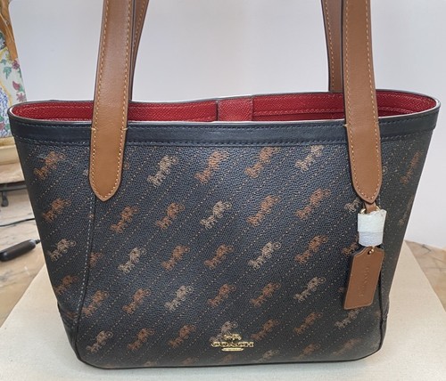 Borsa Coach C4060 nuova firmata cavallo e carrozza rivestita in tela e pelle