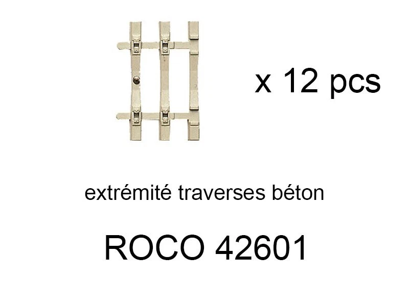 ROCO 12x extrémités de traverses béton pour rail flexible 42401 - ROCO 42601 - Photo 1/1