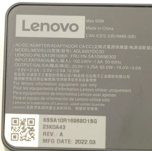 Original Lenovo Ladegerät Netzteil  65W USB-C  für Thinkpad L13 gen 3/4/5 L380 - Bild 1 von 10