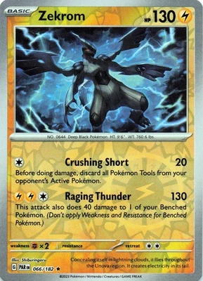 Zekrom 066/182 - REVERSE HOLO - SV04: Paradox Rift - NM - Image 1 of 2