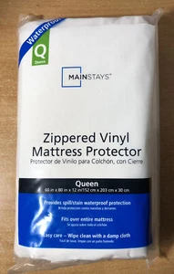 Protector de colchón de vinilo con cremallera impermeable MAINSTAYS Queen 60" x 80" - Imagen 1 de 6