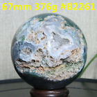 B2261-67Mm-376G Natural Agate Water Grass Quartz Ball Healing Meditation