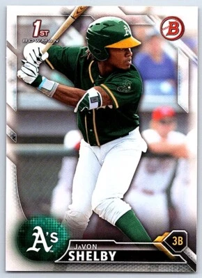 2016 Bowman Draft JaVon Shelby Oakland Athletics #BD-21 - Image 1 of 2