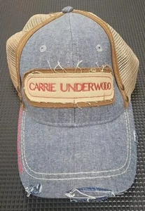 Carrie Underwood The Storyteller Tour Distressed Denim Trucker Hat Cap Snap Back - Picture 1 of 7