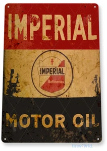Letrero de aceite de motor imperial, gasolinera, garaje, tienda de automóviles, letrero de lata retro B886 - Imagen 1 de 2