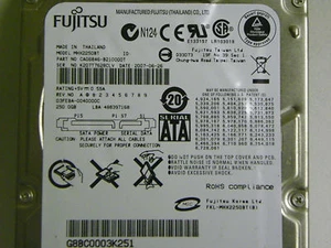 Fujitsu MHX2250BT P/N:CA06846-B210000T Laptop 2.5" 250GB SATA Hard Drive - Picture 1 of 1