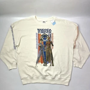 Maglione Felpa Marvel Black Panther Wakanda Forever Crema Beige Grafica L - Foto 1 di 7