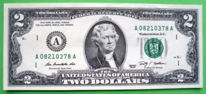 Immaculate Uncirculated 2009 $2 Dollar AA Banknote - Bild 1 von 2