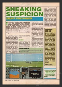 1988 U.K. Exclusive Project Stealth Fighter Video Game Print Preview / Review - Picture 1 of 1