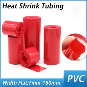 PVC Heat Shrink Tubing Wrap RC Battery Pack Red 7mm-180mm Wide LiPO NiMH NiCd - Picture 1 of 8