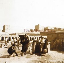 Morocco Guelmim Place Fountain 1939 Photo Plate Glass Stereo Vintage