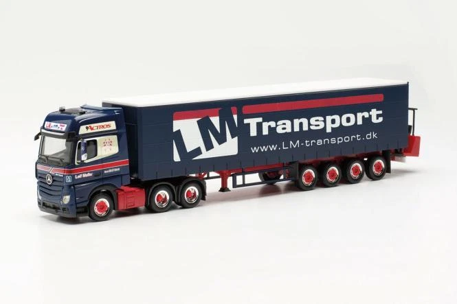 Herpa LKW MB Actros 11 Bigspace Ga-KSZ Leif Möller Mitnahmestapler 316330 - Bild 1 von 1