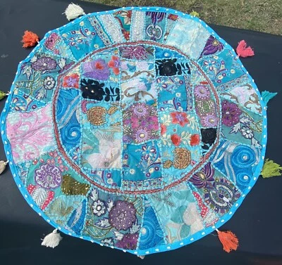 Floor Boho Bohemian Moroccan Handmade Fringe Pillow Cover COTTON Blend NEW - Image 1 of 4