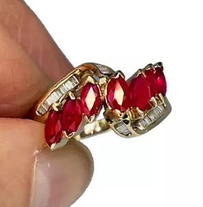 UNHEATED Ruby Diamond Ring 14K w. GEM REPORT Make offer ! - Picture 1 of 8