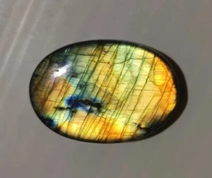 113.00 Cts Natural Oval Labradorite Cabochon Earrings Making 48X33X7.5 MM - Picture 1 of 7