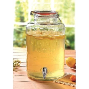 Getränkespender aus Glas 5L Getränkeportionierer Dispenser Saft Wasser Cocktail - Bild 1 von 2
