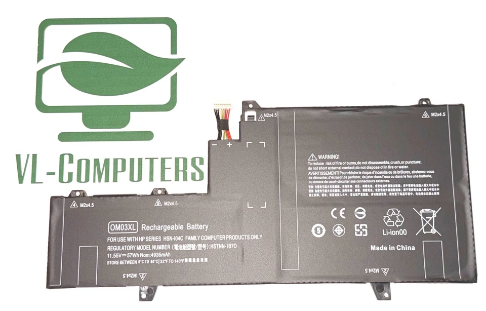 Batería para HP Elitebook X360 1030 G2 OM03XL HSTNN-IB70 HSN-I04C 57Wh 4935m - Imagen 1 de 1