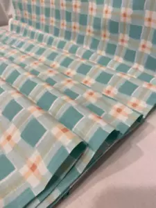Vintage Stoff Baumwolle WAVERLY Schneiden Garten Kollektion PLAYTIME Aqua Pfirsich 47X112 - Bild 1 von 11
