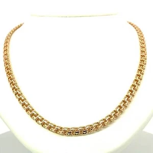 5mm width handmade 18k solid Gold Bismark Garibaldi chain Necklace For Men Chain - Picture 1 of 5