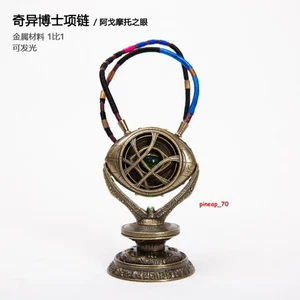 Dr. Strange Movie Eye Of Agamotto Cosplay Puntelli Collana 1:1 LED Base Metallo Regalo - Foto 1 di 11