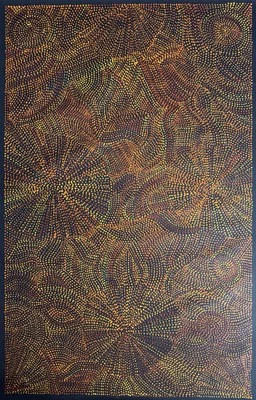 Joy Purvis Petyarre, auténtico arte aborigen, tamaño; 150 x 100 cm semillas de ñame arbusto Foto 1 de 4