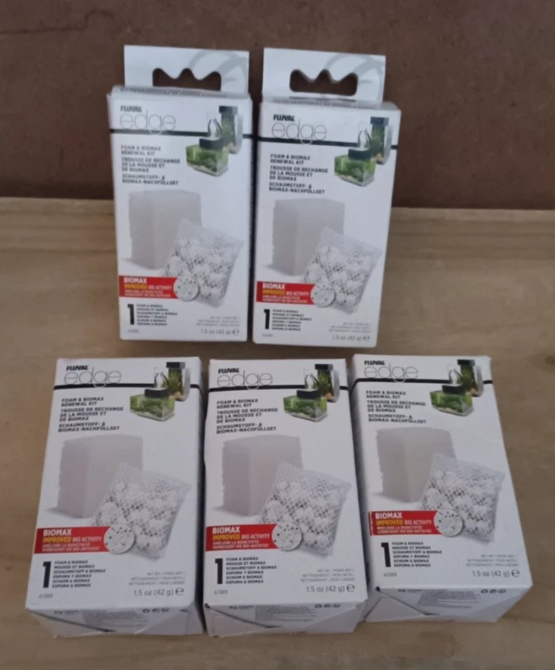 Kit de renovación de medios filtrantes Fluval Edge A1389 Edge Foam & Biomax, lote de 5 Foto 1 de 1