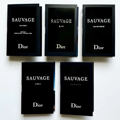 Juego de 5 frascos en aerosol de muestra Dior Colonia SAVAGE Collection para hombre Foto 1 de 2