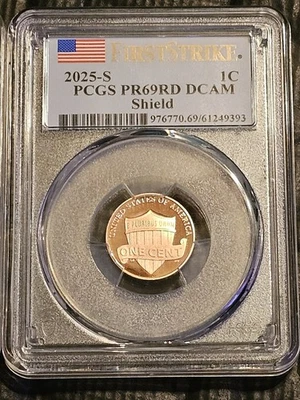2025 S 1C PCGS PR69RD DCAM Shield - Image 1 of 4