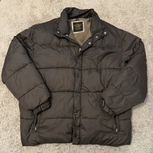Old Navy Heavy Puffer Jacket Men's XXL Brown Full Zip Snap Quilted Insulated - Picture 1 of 8