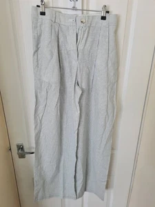 Mango Straight-Fit Linen Suit Trousers - Stripe - Picture 1 of 6