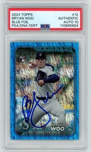 Bryan Woo Firmado 2024 Topps Lámina Azul #12 549/999 PSA 10 Auto POP 1 RC Mariners - Imagen 1 de 2