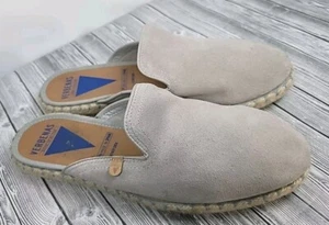 Verbenas Celia Espadrille Mules Womens Sz 39/8 Suede Leather Slip On Shoes Gray - Picture 1 of 6