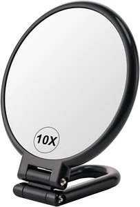 1X/10X Magnifying Handheld Double Sided, Foldable Travel Makeup Mirror - Picture 1 of 6
