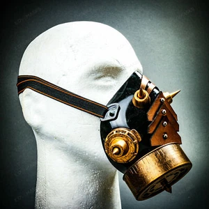 Halloween One Respirator Gas Masquerade Mouth Cover Mask Cosplay Party Mask Gold - Picture 1 of 6