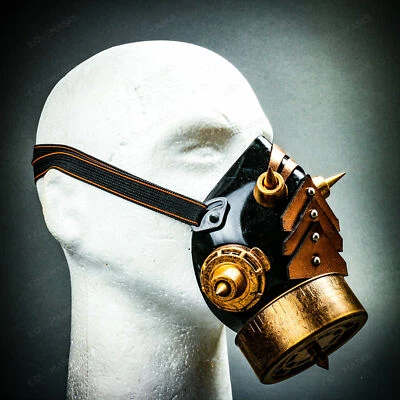 Halloween One Respirator Gas Masquerade Mouth Cover Mask Cosplay Party Mask Gold - Image 1 of 4