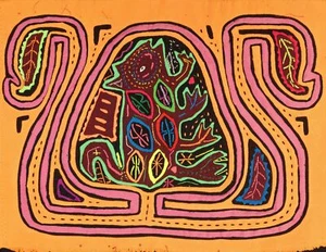 Neon Orange And Purple Venus Critter Trap Mola - Picture 1 of 10