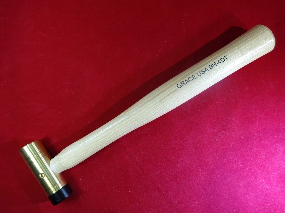 Grace USA 4oz Brass Hammer Delrin Tip Gunsmith Gun Care Machinist Nylon Bh-4dt