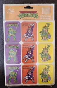 VTG 1989  TMNT Teenage Mutant Ninja Turtles Stickers  36 stickers (4 sheets) New