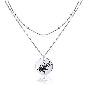 Birth Month Flower Pendant Necklace 18K Gold Plated Dainty Simple Month Birth... - Picture 1 of 8