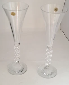 Forever Cristal D' Arques- Heart Flute- 2 Glasses - Picture 1 of 7