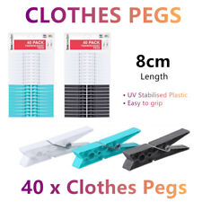 Plastic Clothes Pegs 3 Colours Laundry Clip Craft Shower Photo Paper Clamp 40pcs
