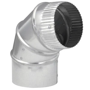 4" 30 Gauge Galvanized Steel Round Adjustable 0-90 degree Duct Elbow - Picture 1 of 4